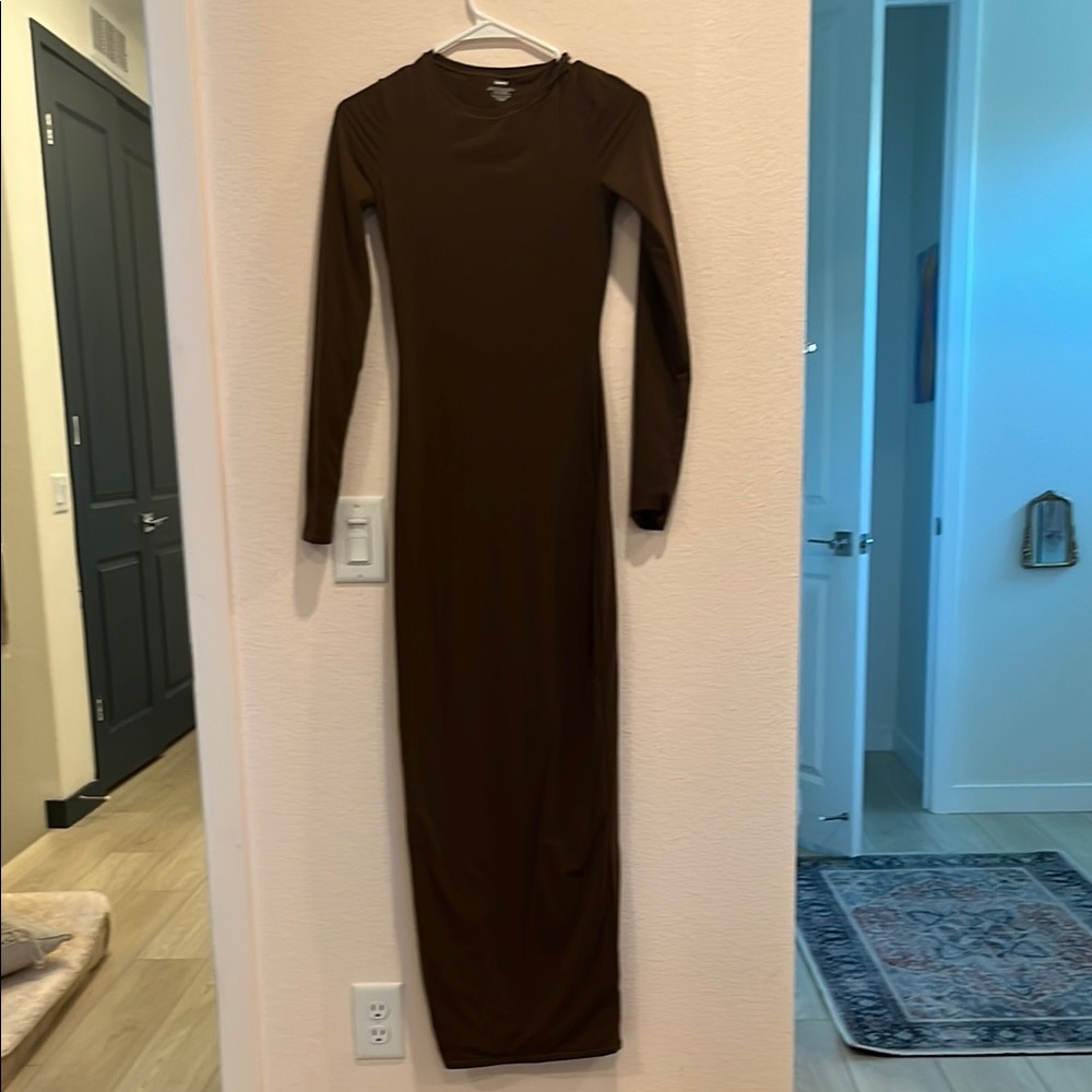 SKIMS Chocolate Long Sleeve Dress